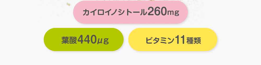 カイロイノシトール260mg/葉酸440μｇ/ビタミン11種類
