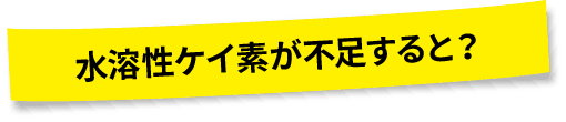 水溶性ケイ素が不足すると？
