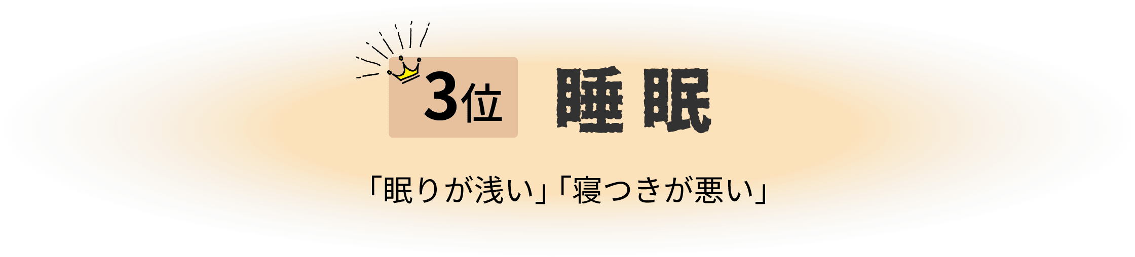 3位：睡眠「眠りが浅い」「寝つきが悪い」